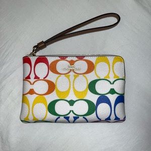 Coach Wristlet In Rainbow